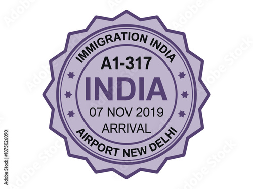 Immigration india airport new delhi arrival stamp