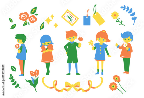 花と贈り物と子どもたち