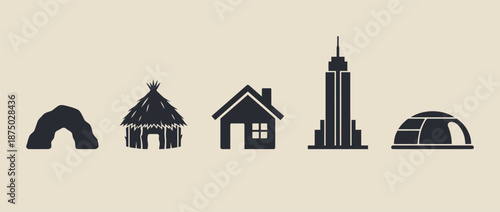 Set of house and shelter icons vector illustration