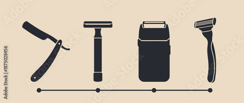 Shaving tools collection for male grooming vector illustration
