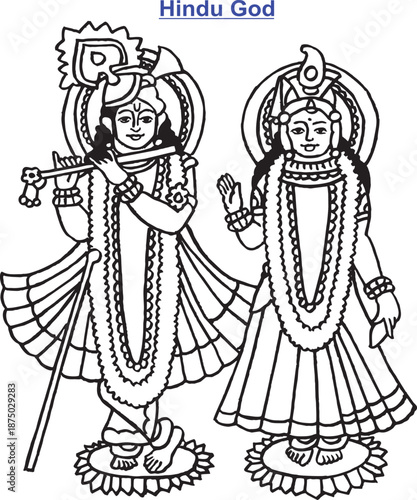 Holi Celebration: Lord Krishna and Radha