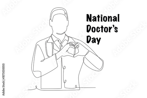 National doctor's day concept one-line drawing
