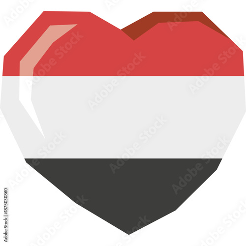 Yemen Flag Heart Icon