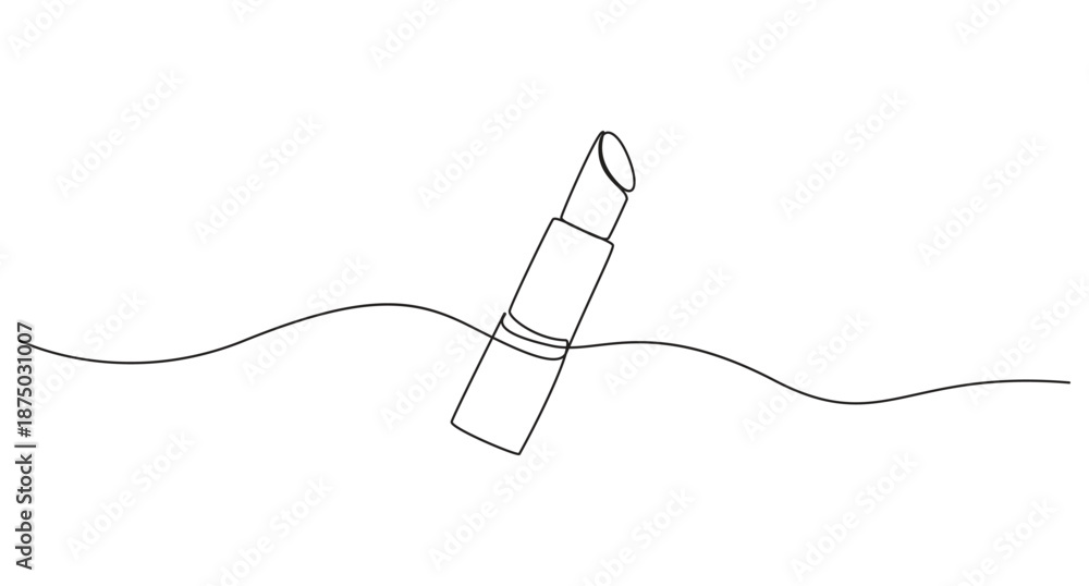 Obraz premium Minimalist one Line art Drawing of a Lipstick