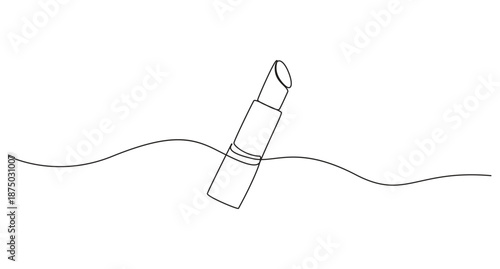 Minimalist one Line art Drawing of a Lipstick