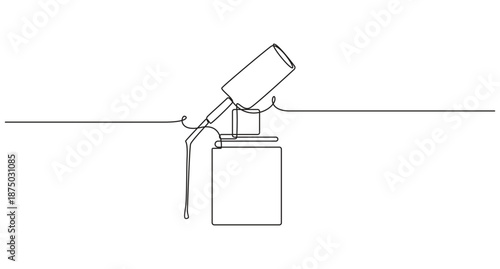 Minimalist one Line art Drawing of a Lipstick