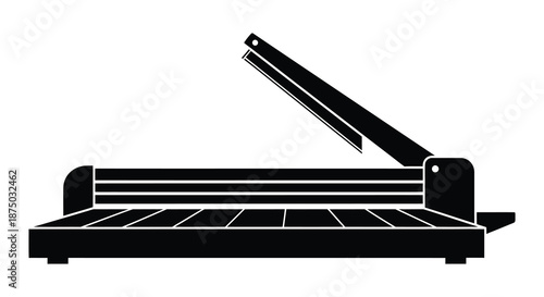 A striking black silhouette of a paper cutter showcasing its functional design silhouette