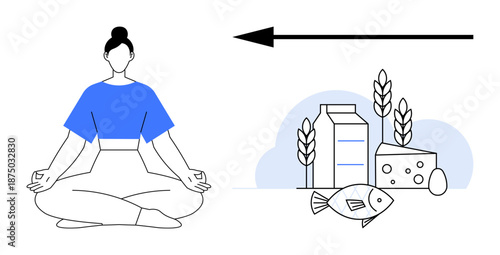 Healthy lifestyle concept. Yoga and healthy eating for balanced physical and mental well-being. Healthy choices lead to better nutrition and mindfulness. For wellness, diet planning, mental health