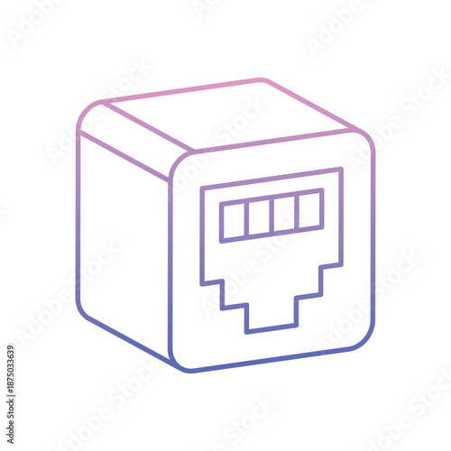 Ethernet Port icon clean and modern vector illustration
