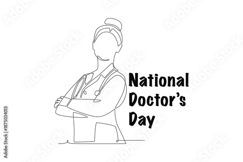 National doctor's day concept one-line drawing