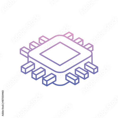 Chip icon clean and modern vector illustration