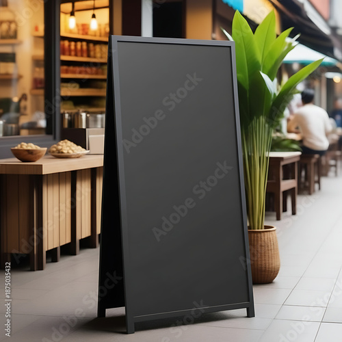 Urban Street Cafe Blank A-Frame Mockup
