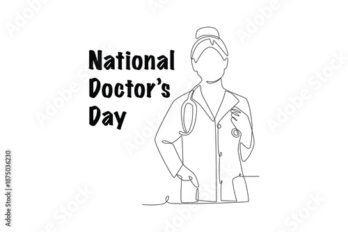 National doctor's day concept one-line drawing