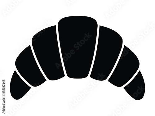 Croissant Icon Silhouette – Fresh Bakery Pastry Symbol