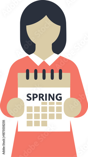 Spring Calendar Planner Illustration for Seasonal Projects