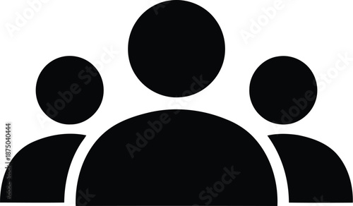 Silhouette Group Icon for Teamwork and Collaboration