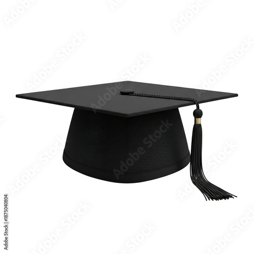 Black graduation cap with tassel
