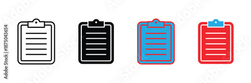 Vector illustration icon colorful clipboard icons in different colors and styles for various uses and applications online