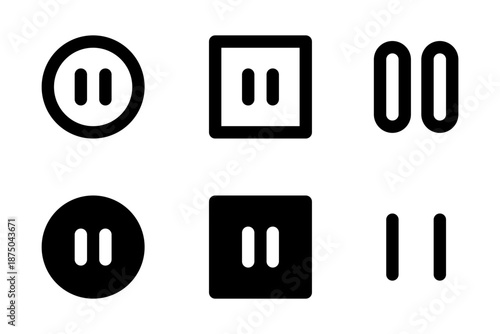 操作ボタン用の一時停止アイコンセット