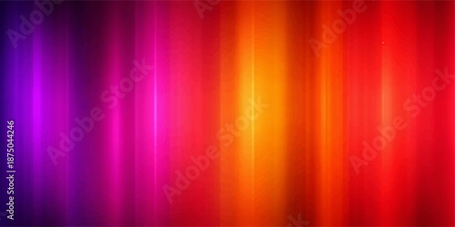 A vibrant digital art illustration features a bright rainbow spectrum of colorful abstract lines and motion waves on a gradient vector texture backdrop for a creative wallpaper design