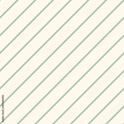 Sage green diagonal stripe seamless pattern with an ivory background. Minimal geometric vector suitable for branding, packaging, textile, wallpaper, and surface design projects.