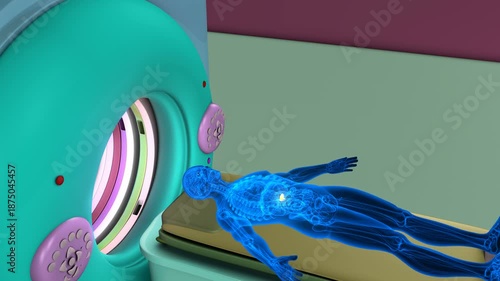 Male gallbladder with CT scan anatomy. 3d illustration