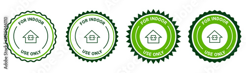 Indoor Use Only Green Label Badge Icons