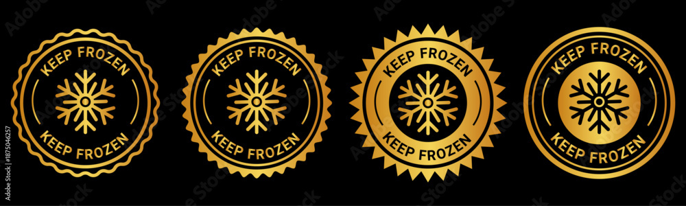 Naklejka premium Keep frozen food storage instruction badge