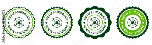 Rich in antioxidants natural nutrition label badge
