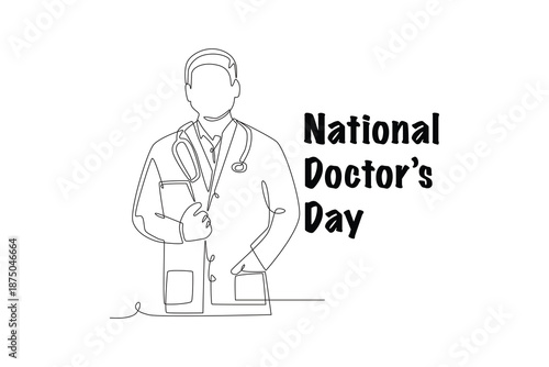 National doctor's day concept one-line drawing