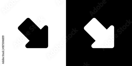 シンプルな右下向き矢印のアイコン（ベクター）