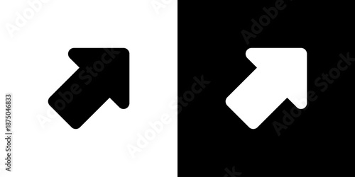 シンプルな右上向き矢印のアイコン（ベクター）