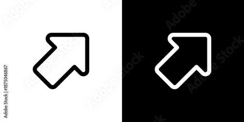 シンプルな右上向き矢印のアイコン（ベクター）