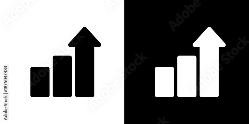 上昇するグラフ・右肩上がりのアイコン（ベクター）
