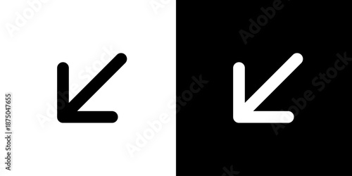 左下向き矢印のアイコン（ベクター）
