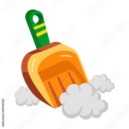 A flat style icon depicting litter scoop  
