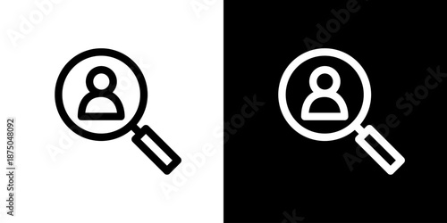 採用・選考・求人募集の虫眼鏡アイコン（ベクター）