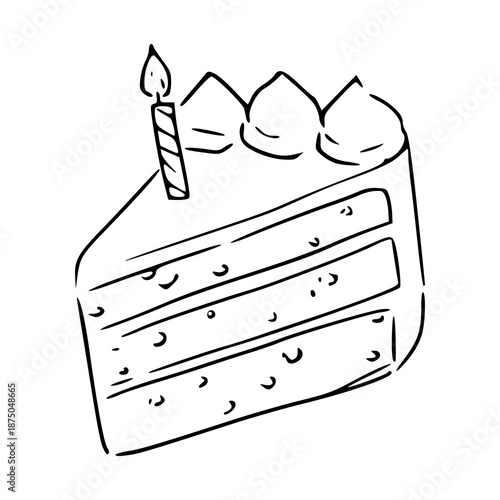 hand drawn sketch of birthday cake for bakery design