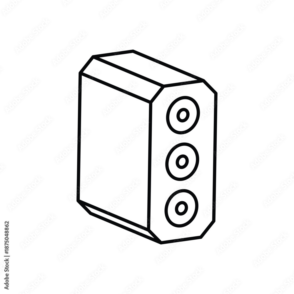 Obraz premium Tower Pc icon clean and modern vector illustration