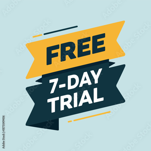 Attractive promotional graphic displaying a free offer with a seven day trial period