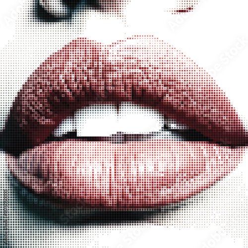 Woman Lips Close Up View