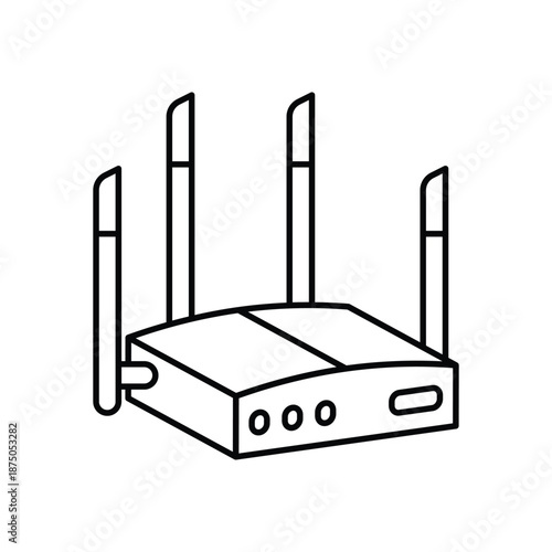 Router icon clean and modern vector illustration