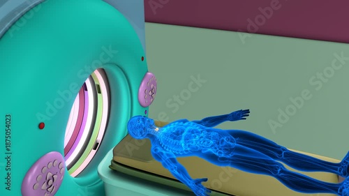 CT scan with body parts with its parts. 3d render