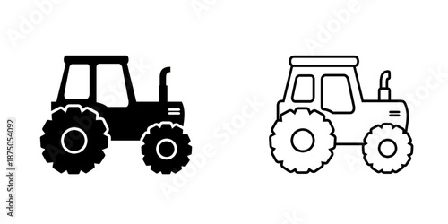 Tractor set icon isolated on white background. Vector illustration.