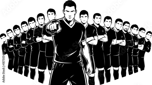 American football Team One Team One Fight Vector Set