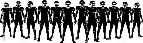 American football Team One Team One Fight Vector Set