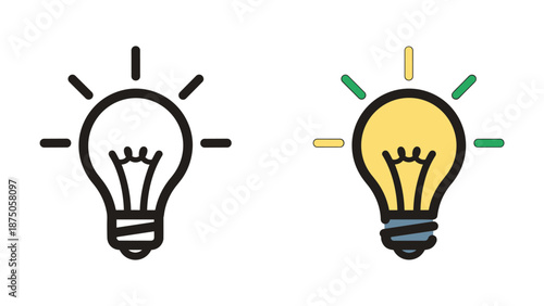 Creative idea generation with light bulb illustration