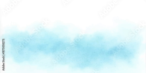 Abstract watercolor blue sky background featuring fluffy white clouds in a bright sunny atmosphere for a beautiful summer day