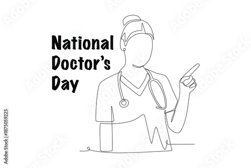 National doctor's day concept one-line drawing