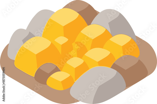 Geological deposite icon in flat art style representing a valuable mineral resource